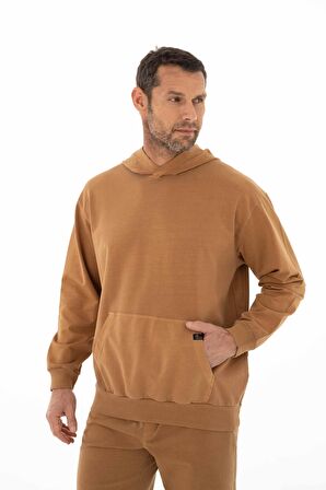 Arma Erkek Oversize 2 İplik Kanguru Cepli Kapşonlu Sweatshirt 
