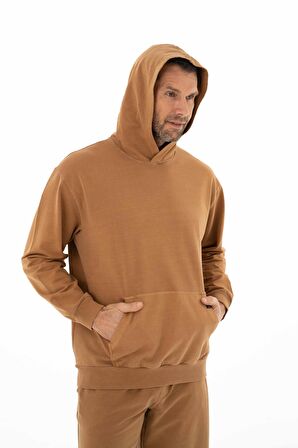 Arma Erkek Oversize 2 İplik Kanguru Cepli Kapşonlu Sweatshirt 