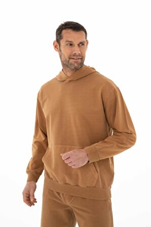 Arma Erkek Oversize 2 İplik Kanguru Cepli Kapşonlu Sweatshirt 