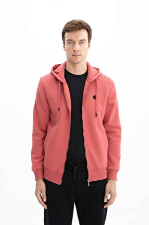 Arma Erkek Regular Fit 3 İplik Şardonlu Tam Fermuar Kapüşonlu Cepli Sweatshirt 