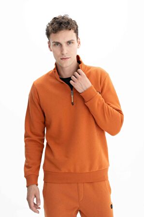 Arma Erkek Regular Fit Yarım Fermuar Dik Yaka Sweatshirt 