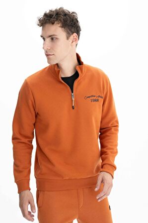 Arma Erkek Regular Fit Yarım Fermuar Dik Yaka Sweatshirt 