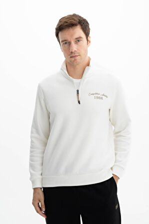 Arma Erkek Büyük Beden Yarım Fermuar Dik Yaka Sweatshirt 