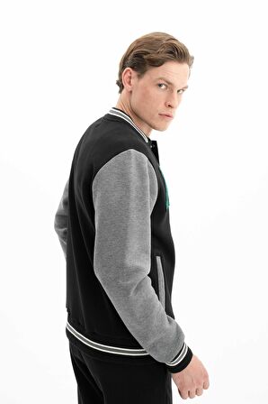 Arma Erkek Cepli Regular Fit Düğme Kapamalı Kolej Mont Sweatshirt 