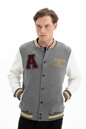 Arma Erkek Cepli Regular Fit Düğme Kapamalı Kolej Mont Sweatshirt 