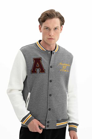 Arma Erkek Cepli Regular Fit Düğme Kapamalı Kolej Mont Sweatshirt 