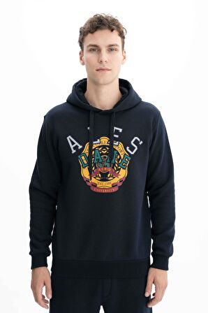 Arma Erkek Regular Fit Cepsiz Kapşonlu Sweatshirt 