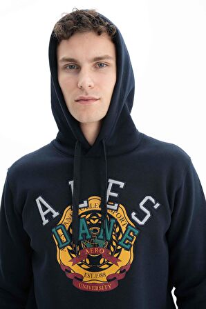 Arma Erkek Regular Fit Cepsiz Kapşonlu Sweatshirt 