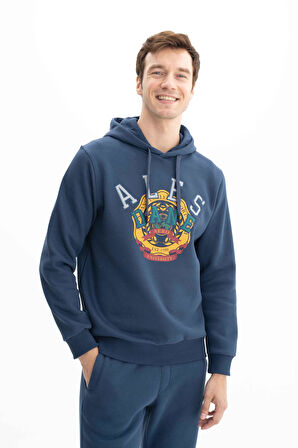 Arma Erkek Baskılı 3 İplik Regular Fit Cepsiz Kapşonlu Sweatshirt K26254625801 