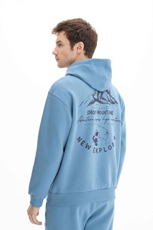 Arma Erkek Relax Fit Kanguru Cepli Kapşonlu Sweatshirt 