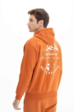 Arma Erkek Relax Fit Kanguru Cepli Kapşonlu Sweatshirt 