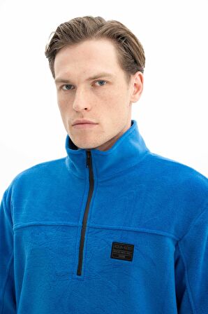 Arma Erkek Basic Regular Fit Dik Yaka Tüy Bırakmayan Softech Polar Yarım Fermuarlı Sweatshirt 