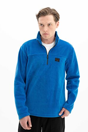 Arma Erkek Basic Regular Fit Dik Yaka Tüy Bırakmayan Softech Polar Yarım Fermuarlı Sweatshirt 