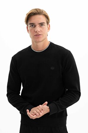 Arma Erkek Regular Fit Selanik Kumaş Bisiklet Yaka Sweatshirt 