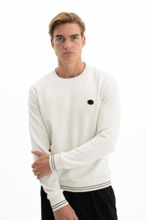 Arma Erkek Regular Fit Selanik Kumaş Bisiklet Yaka Sweatshirt 