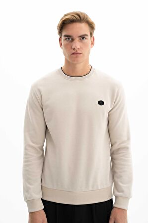 Arma Erkek Regular Fit Selanik Kumaş Bisiklet Yaka Sweatshirt 