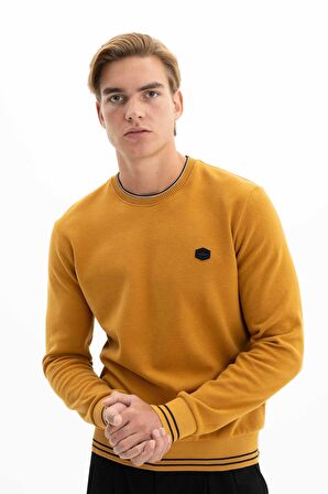 Arma Erkek Regular Fit Selanik Kumaş Bisiklet Yaka Sweatshirt 