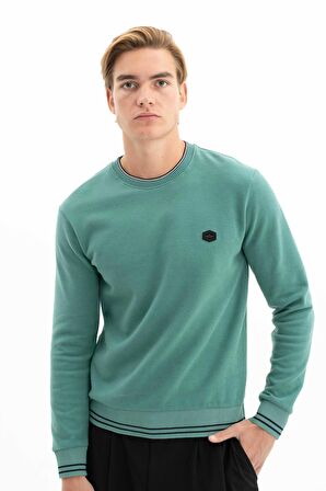 Arma Erkek Regular Fit Selanik Kumaş Bisiklet Yaka Sweatshirt 