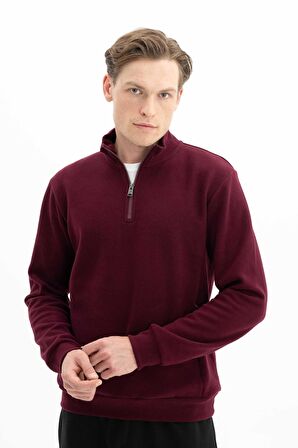 Arma Erkek Basic Regular Fit Dik Yaka Selanik Yarım Fermuarlı Sweatshirt 