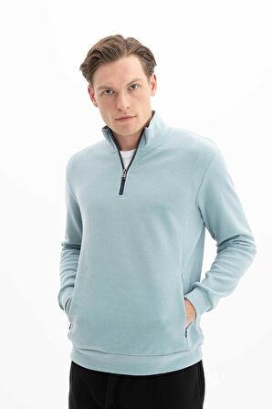 Arma Erkek Basic Regular Fit Dik Yaka Selanik Yarım Fermuarlı Sweatshirt 