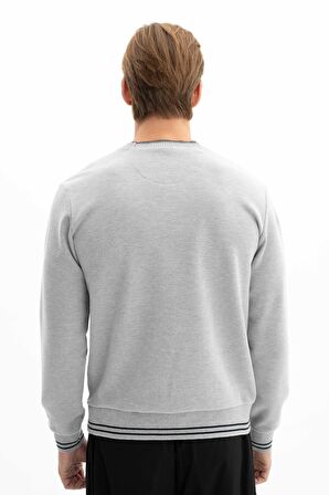 Arma Erkek Regular Fit Selanik Kumaş Bisiklet Yaka Sweatshirt 