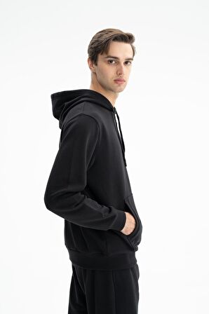 Arma Erkek Regular Fit Şardonsuz 3 İplik Kapşonlu Sweatshirt 