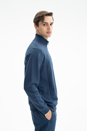 Arma Erkek Regular Fit Şardonsuz 3 iplik Basic Fermuar Cepli Dik Yakalı Yarım Fermuar Sweatshirt K26404626301 
