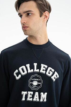 Arma Erkek Regular Fit Şardonsuz 3 İplik Bisiklet Yaka Sweatshirt 