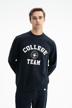 Arma Erkek Regular Fit Şardonsuz 3 İplik Bisiklet Yaka Sweatshirt 