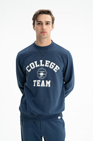 Arma Erkek Yazı Baskılı Regular Fit Şardonsuz 3 İplik Bisiklet Yaka Sweatshirt K26124601201 