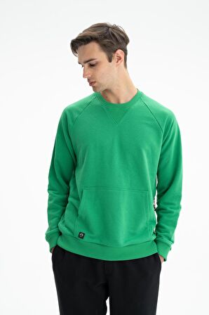 Arma Erkek Regular Fit Şardonsuz 3 İplik Kanguru Cepli Bisiklet Yaka Sweatshirt 