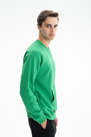 Arma Erkek Regular Fit Şardonsuz 3 İplik Kanguru Cepli Bisiklet Yaka Sweatshirt 
