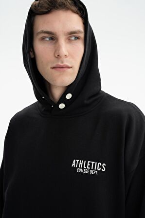 Arma Erkek Oversize Kanguru Cepli Şardonsuz 3 İplik Kapşonlu Sweatshirt 