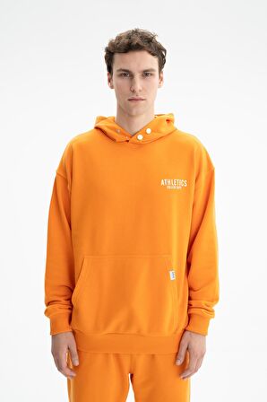 Arma Erkek Oversize Kanguru Cepli Şardonsuz 3 İplik Kapşonlu Sweatshirt 
