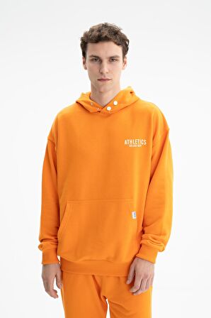 Arma Erkek Oversize Kanguru Cepli Şardonsuz 3 İplik Kapşonlu Sweatshirt 