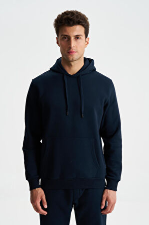 Arma Şık Erkek Regular Fit Basic 3 İplik Şardonlu Kanguru Cepli Kapüşonlu Sweatshirt 
