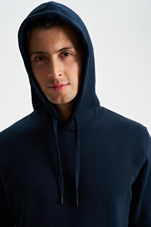 Arma Şık Erkek Regular Fit Basic 3 İplik Şardonlu Kanguru Cepli Kapüşonlu Sweatshirt 