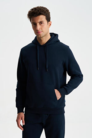 Arma Şık Erkek Regular Fit Basic 3 İplik Şardonlu Kanguru Cepli Kapüşonlu Sweatshirt 