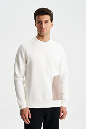 Arma Erkek Regular Fit 3 İplik Şardonlu Yandan Tek Fermuar Cepli Bisiklet Yaka Sweatshirt 