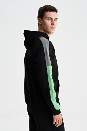 Arma Erkek Regular Fit Baskılı Reglan Kollu Kanguru Cepli Kapüşonlu Sweatshirt 