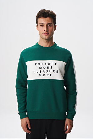 Arma Erkek Regular Fit Yazılı Şardonlu 3 İplik Bisiklet Yaka Sweatshirt 