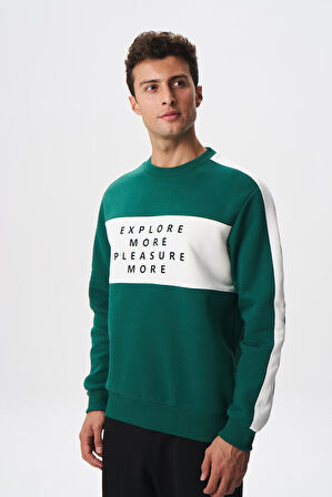 Arma Erkek Regular Fit Yazılı Şardonlu 3 İplik Bisiklet Yaka Sweatshirt 
