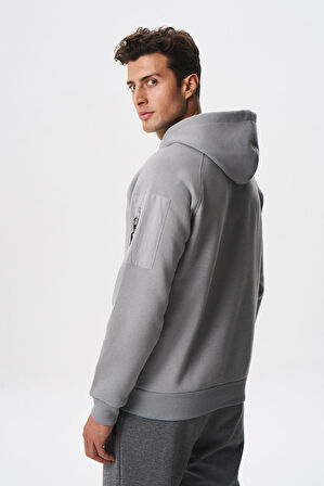 Arma Erkek Regular Fit Koldan Cepli Kapşonlu Sweatshirt 