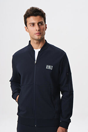 Arma Erkek Slim Fit Scuba Su Geçirmeyen Kumaş Basic Kol Cepli Tam Fermuar Kolej Yaka Sweatshirt K28324988301 