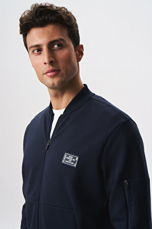 Arma Erkek Slim Fit Scuba Su Geçirmeyen Kumaş Basic Kol Cepli Tam Fermuar Kolej Yaka Sweatshirt K28324988301 