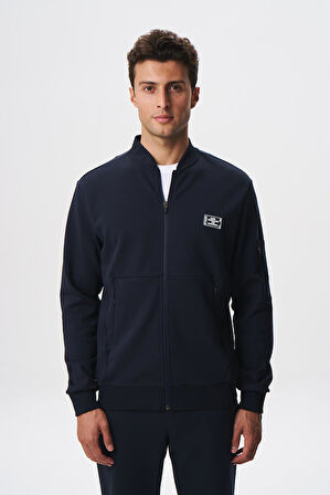 Arma Erkek Slim Fit Scuba Su Geçirmeyen Kumaş Basic Kol Cepli Tam Fermuar Kolej Yaka Sweatshirt K28324988301 
