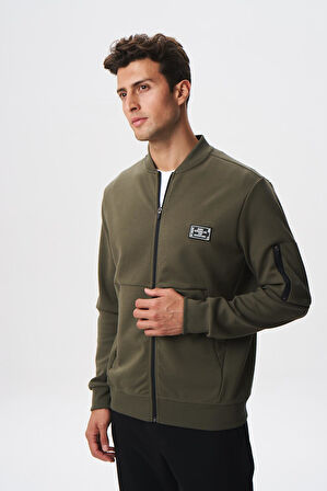 Arma Erkek Slim Fit Scuba Su Geçirmeyen Kumaş Basic Kol Cepli Tam Fermuar Kolej Yaka Sweatshirt K28324988301 