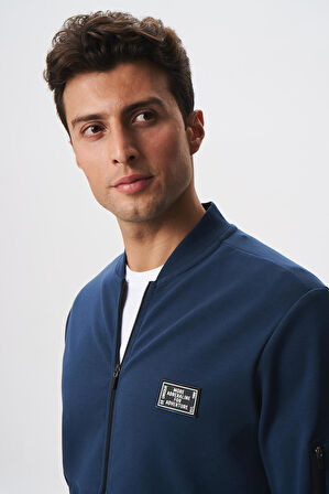 Arma Erkek Slim Fit Scuba Su Geçirmeyen Kumaş Basic Kol Cepli Tam Fermuar Kolej Yaka Sweatshirt K28324988301 