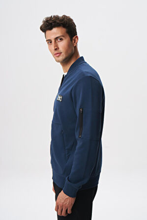 Arma Erkek Slim Fit Scuba Su Geçirmeyen Kumaş Basic Kol Cepli Tam Fermuar Kolej Yaka Sweatshirt K28324988301 