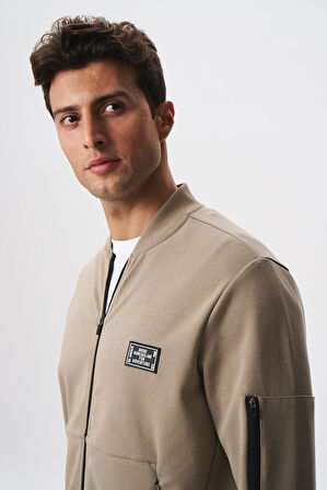 Arma Erkek Slim Fit Scuba Su Geçirmeyen Kumaş Basic Kol Cepli Tam Fermuar Kolej Yaka Sweatshirt K28324988301 